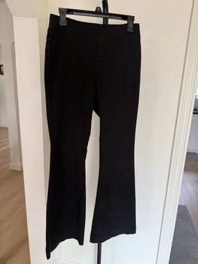 INC International Concepts Black Pull-On Flare Pants Stretch Size 6